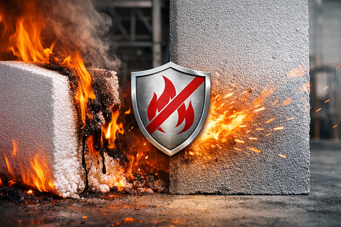 gli isolanti termici ignifughi nanotecnologici Manti Ceramic garantiscono la massima sicurezza a differenza dei cappotti tradizionali sintetici