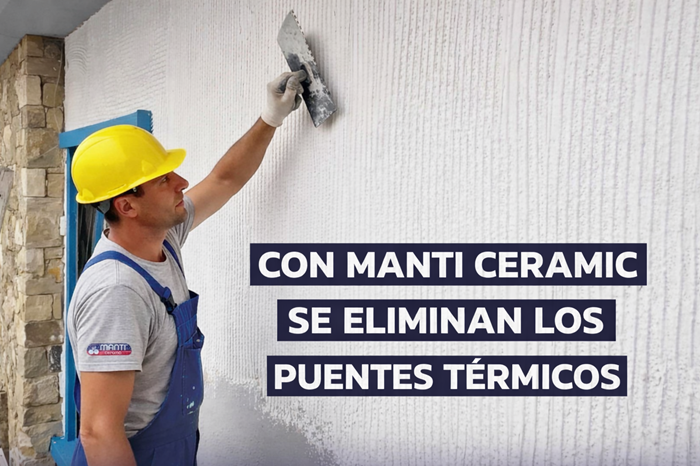 SATE para fachads para aislar completamente las paredes exteriores; la solución técnicamente más completa es la utilización de Manti Ceramic como sistema de aislamiento continuo en toda la envolvente