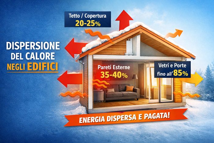 dispersione del calore edificio e coibentazione delle pareti