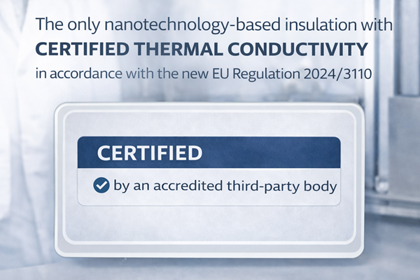 Manti Ceramic products represent the only nanotechnological certified insulation products in Europe with lambda values tested and documented under the new regulatory framework.