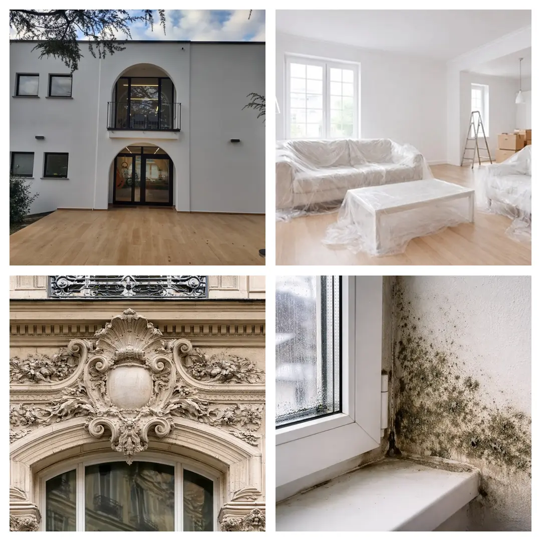 Aplicaciones de aislamiento exterior fino en fachada, detalles decorativos, interiores y corrección de zonas con humedad