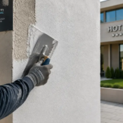Hotel thermal insulation with Manti Ceramic micro-coating applied to an external wall.
