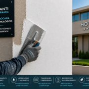 Aplicación del microcapa nanotecnológico Manti Ceramic sobre la fachada de un hotel para mejorar el aislamiento térmico con un sistema continuo de bajo espesor.